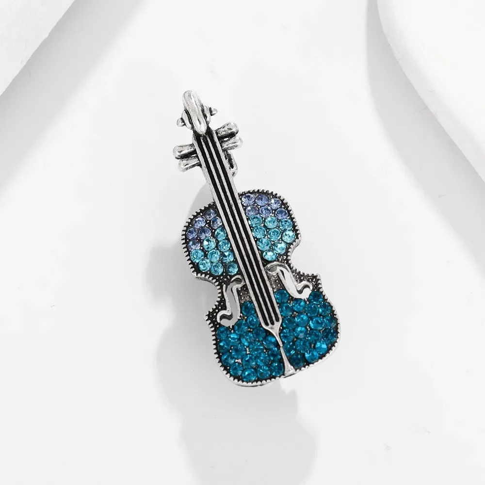 Fashion Music Cartoon Violin Guitar Brooch Men's and Women's Clothing Dress Pins Trend Jewelry Gifts