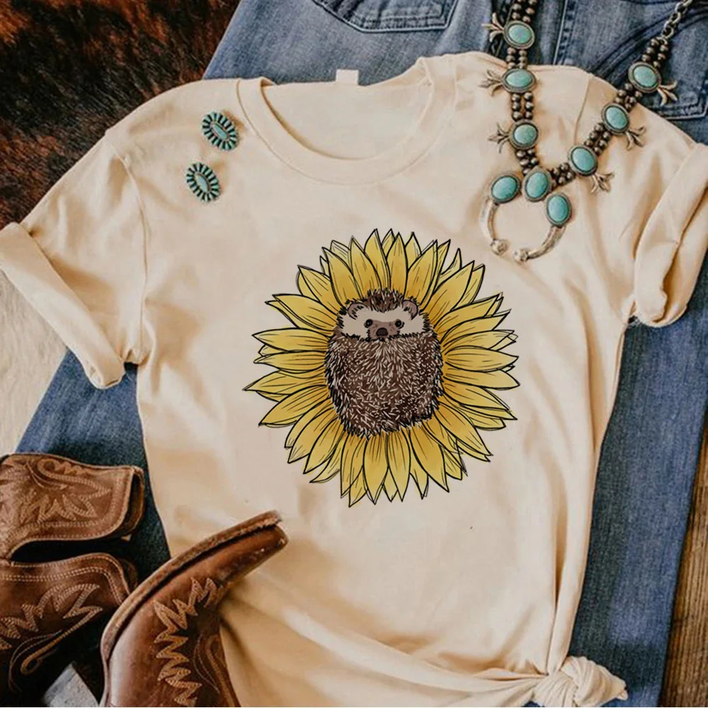 

Hedgehog Tee women Japanese designer graphic t-shirts female designer clothes