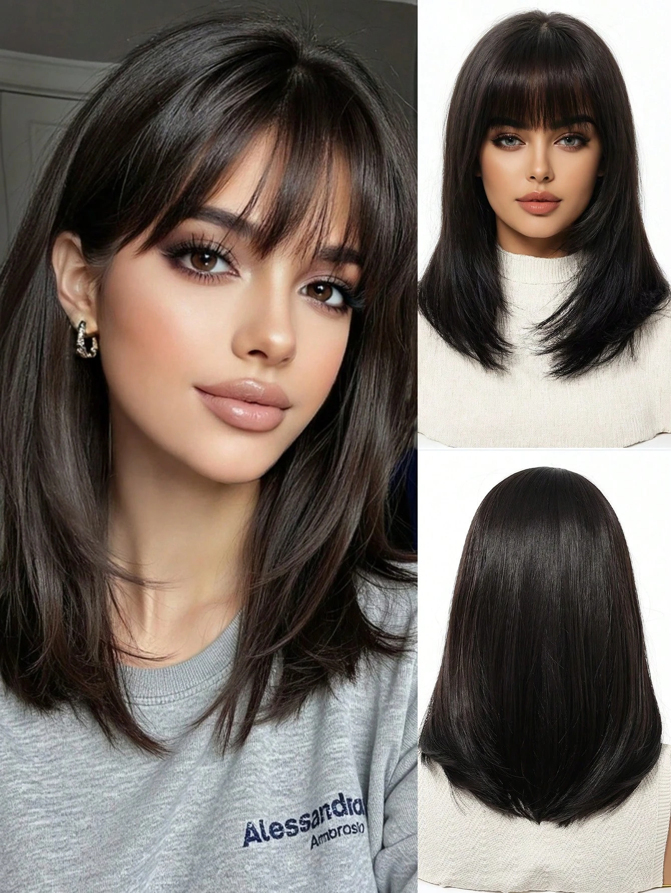 

12-дюймовый градиентный коричнево-черный светлый парик, женская короткая прямая прическа боб с челкой, термостойкий парик из синтетического волокна, модный и универсальный, подходит для женщин и девочек для повседневного ношения, вечеринок, косплея и фото