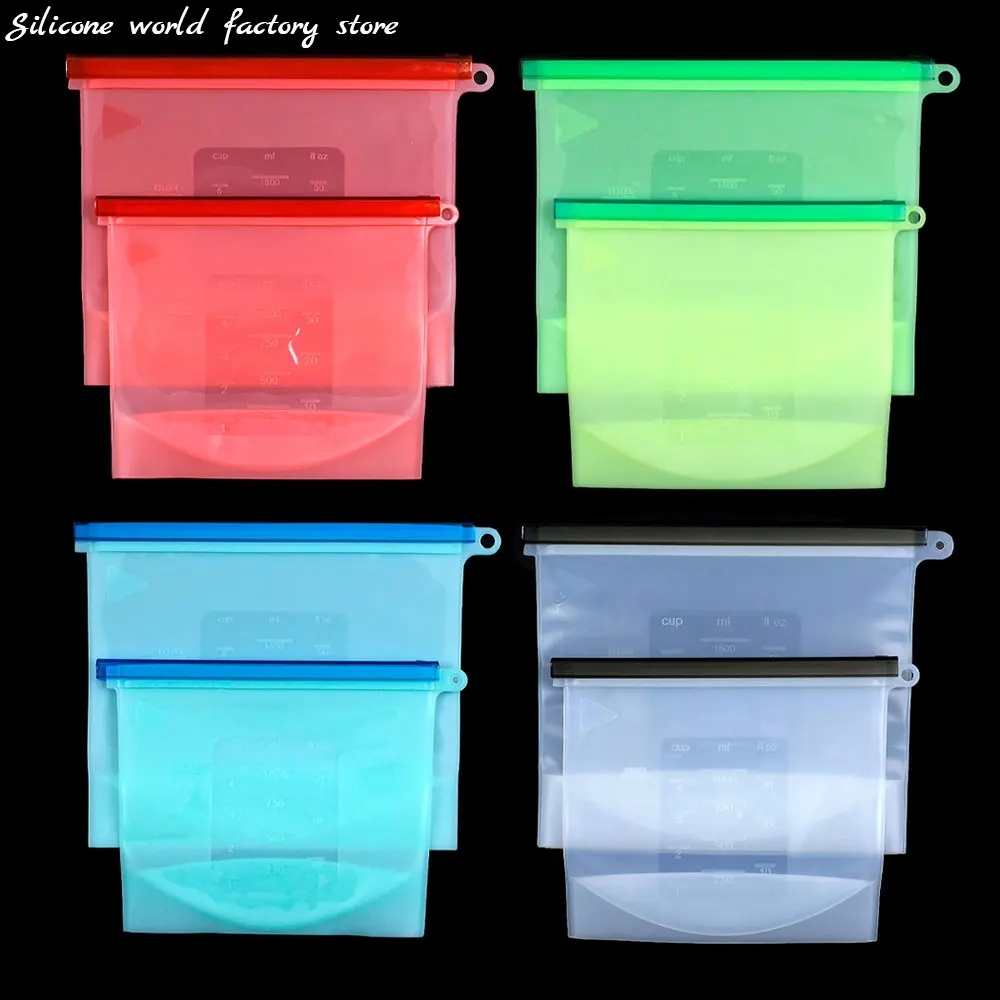 

Silicone World Silicone Food Preservation Sealed Bag Reusable Fresh-keeping Bag Storage Bags Packaging Bag Kitchen Supplies