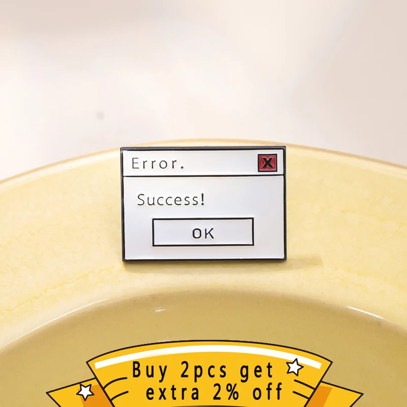 System Panes Jump Yes Or No Enamel Pins Custom Error Success Is Ok Brooch Lapel Badges Jewelry Gift For Programmer Office Friend view 2