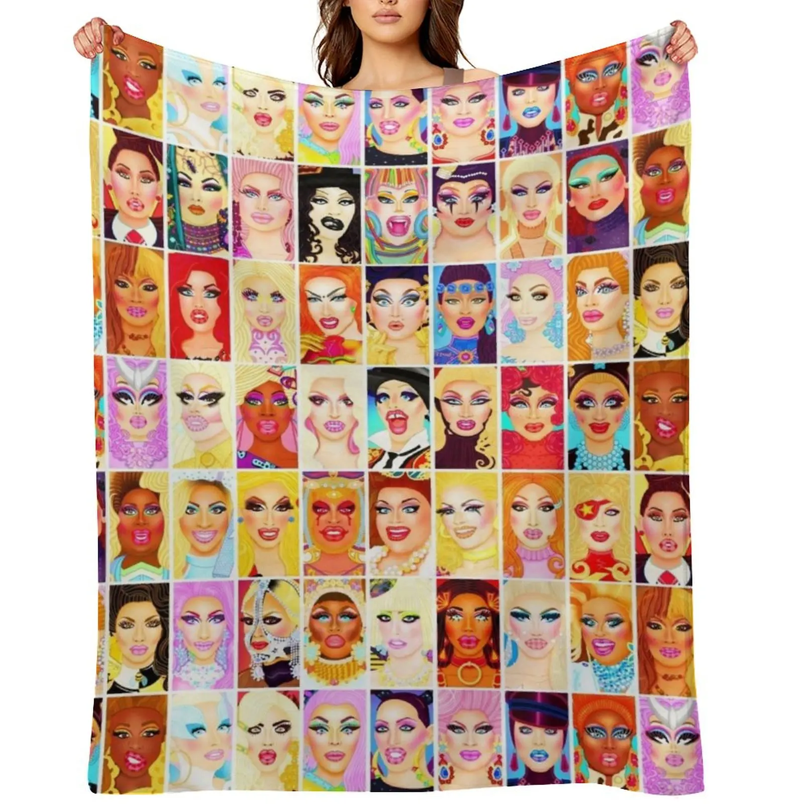 

DRAG QUEEN ROYALTY Throw Blanket Plaid Bed linens Beach Furrys Blankets