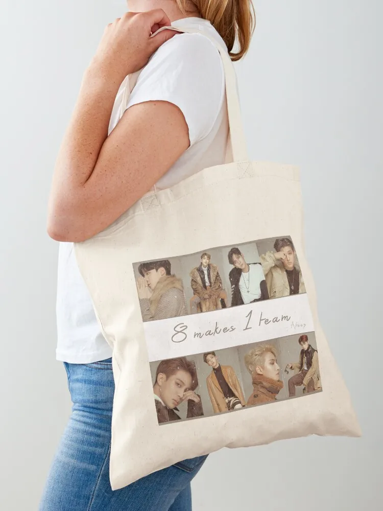 

ATEEZ -8 makes 1 team Tote Bag shopping trolley bag sac pour femme Fabric bag Women's beach bags