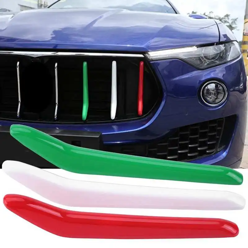 3 pcs Car Glossy Front Grill Decoration Strips Trim Fit for  Levante 2017 2018