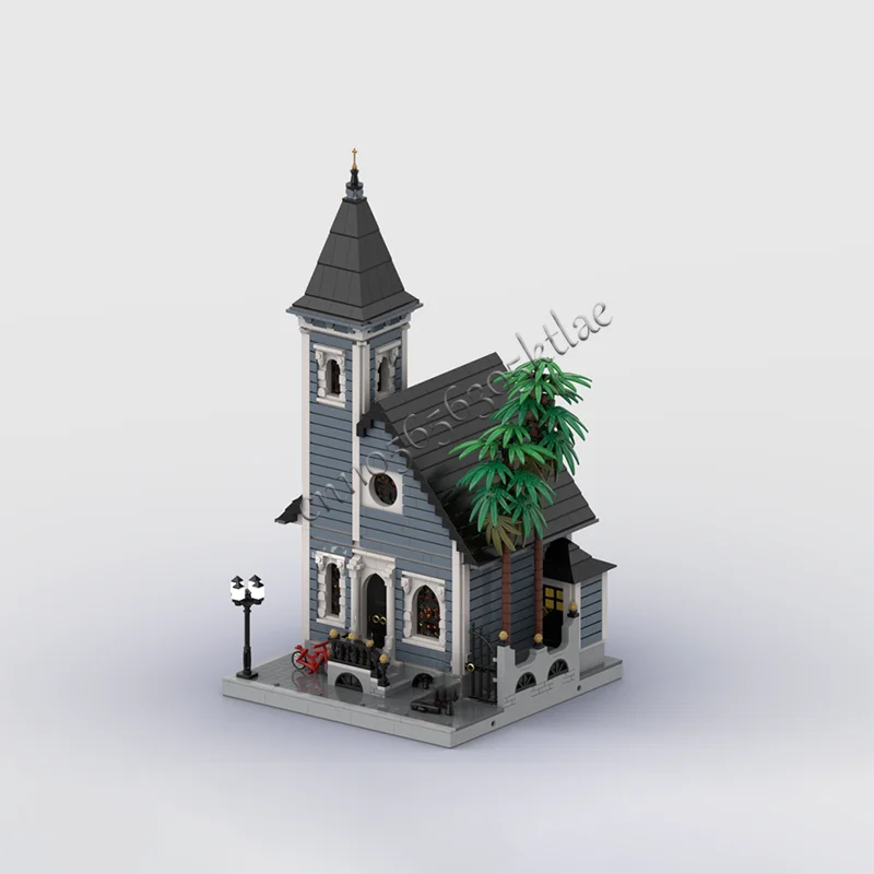3586 Parts MOC Creative City Street View Modular Wooden Church Model Architecture Building Block Kids Assembly Bricks Toys Gifts