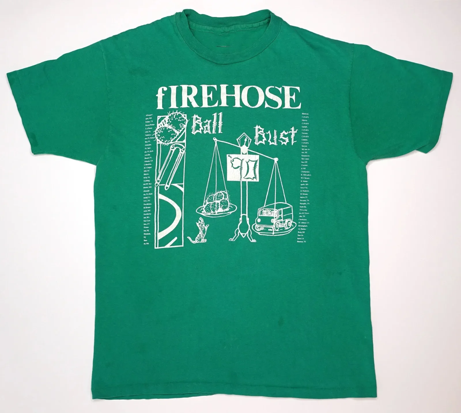 fIREHOSE Band Ball Bust Tour Green T Shirt Full Size S-5XL
