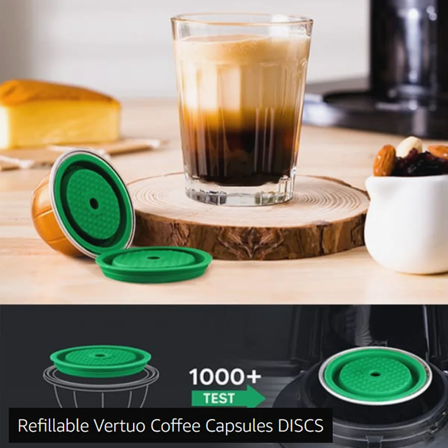 Icafilas-Tapa de cápsula de café reutilizable para Nespresso Vertuo Next Pod, tapa de filtro de café rellenable, herramienta de alimentos
