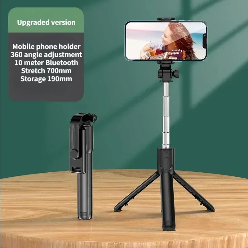 Selfie Stick With Light Wireless Tripod Stand Bluetooth Remote Extendable For Iphone Android Live Streaming Vlog Shooting