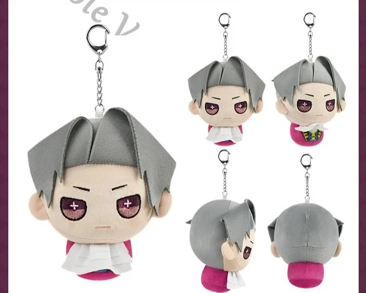 Anime Genuine Ace Attorney Miles Edgeworth Ema Skye Shi-Long Lang Yumihiko Mei Cosplay Cartoon Fluffy Maumet Puppet Pendant Gift