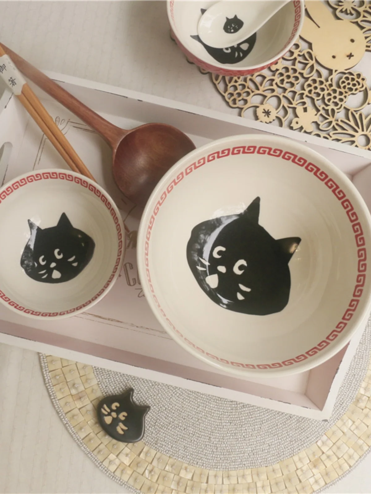 Tazón de Cerámica Chino con Re Bajo Esmalte, Tazón ande para Fideos de Arroz, Tazón para Sopa de Caracoles Rojos, Vaji...