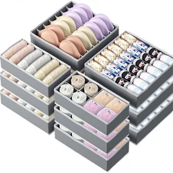 4 Pack Foldable Underwear and Bra Drawer Organizer,Fabric Wardrobe Dresser Drawer Storage Dividers,Clothes Organizer