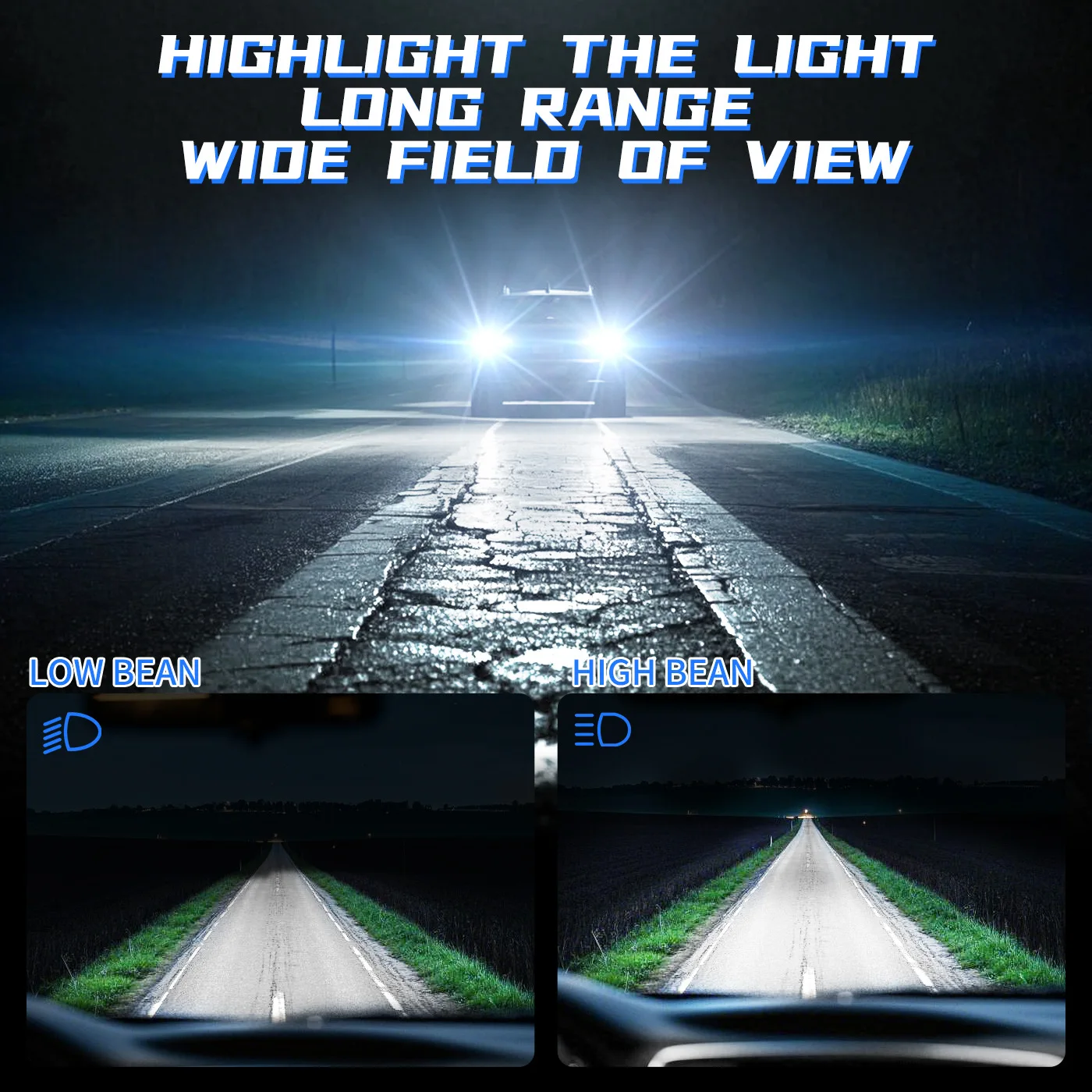 2PCS CANBUS LED H3 12V 110W 6500K LED Headlight Bulbs H3 Led High Performance Waterproof Dustproof Universal Fitment Car Bulbs