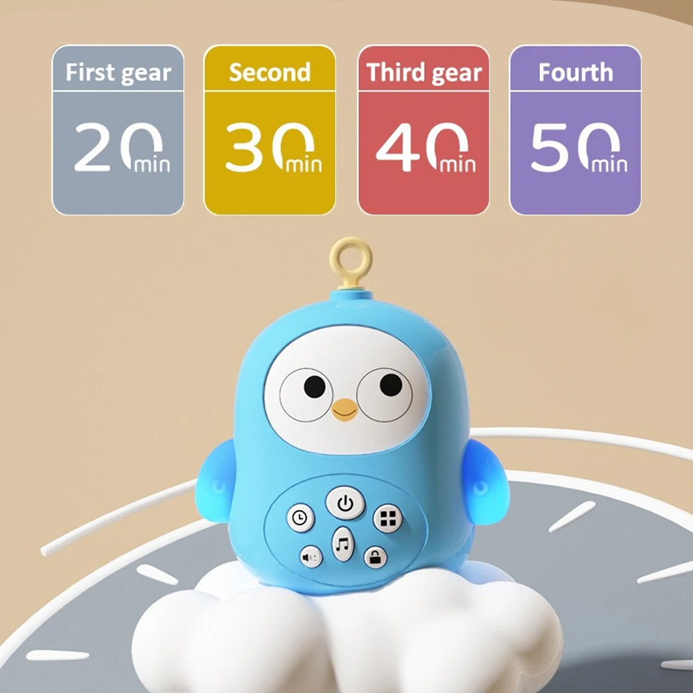 سرير أطفال متنقل مع جهاز عرض، ضوء ليلي، جهاز تحكم عن بعد، دوران تلقائي، موسيقى وتهويدات لحديثي الولادة، نوم مهدئ للرضع