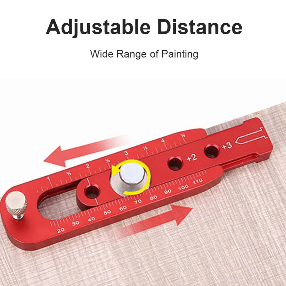 Metric Inch Dual Scale Adjustable Drawing Circle Ruler Woodworking Compass Scriber Circular Drawing Tool Marking Gauge
