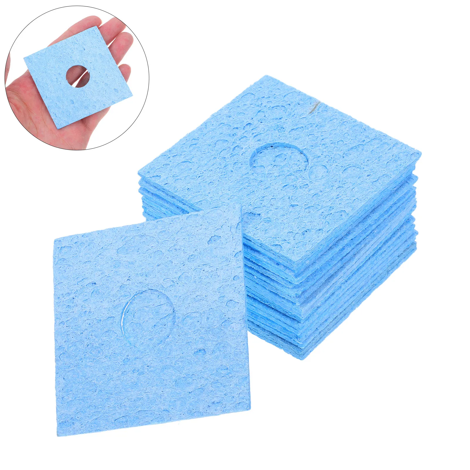 

20Pcs High-Temperature Resistant Soldering Iron Sponge Round Square Compressed Cleaning Sponge for Tip Maintenance DIY