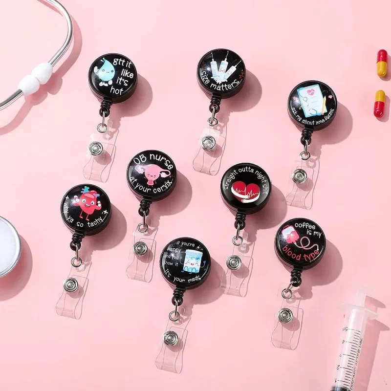 New Organ & Injector Hospital Nurse Doctor Badge Reel Retractable ID Badge Holder Clip Name Holder Porta Credencial