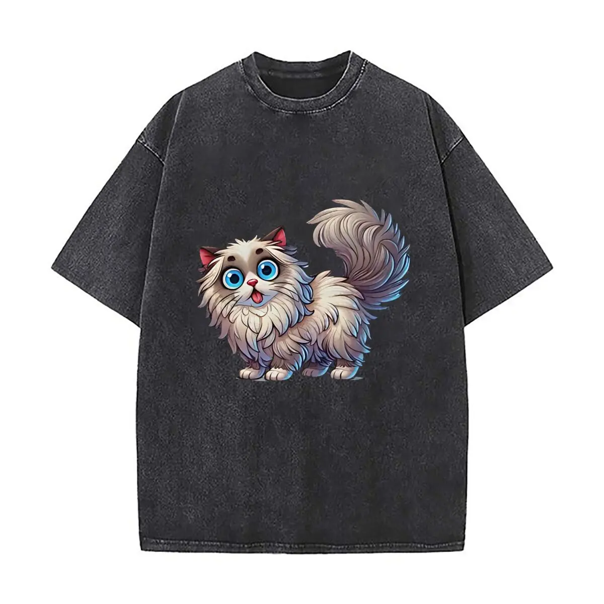 Ragdoll Funny 2025 Washed Vintage T-Shirts Street Hip Hop Retro Punk T Shirt