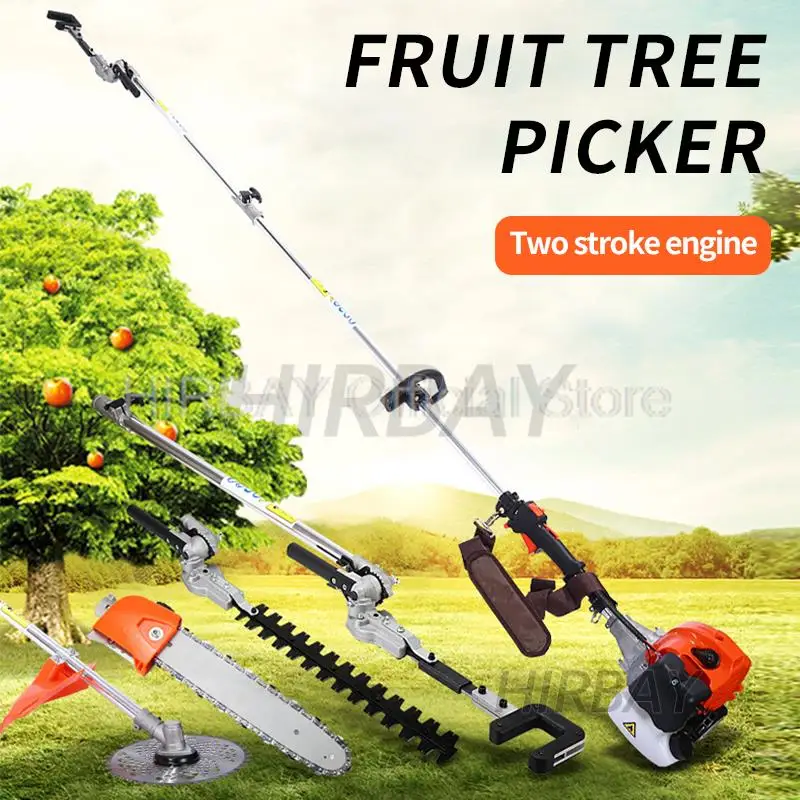 Lawn Mower High Branch Hedge Trimmer Gasoline Engine Strimmer Chainsaw Fruit Picker High Branch Shear Multi-Purpose Garden Tools