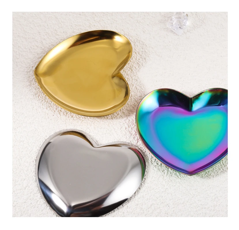 1PC Stainless Steel Manicure Palette Nail Art Painting Gel Palette DIY Heart-shaped Nail Display Board Mixing Color Pallet