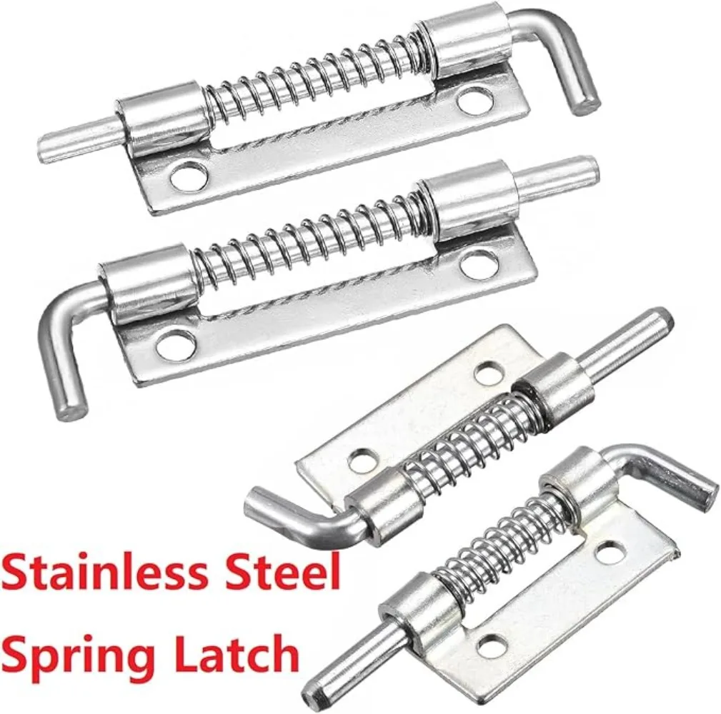

Пружинный защелка из нержавеющей стали 304, серебряные петли для оконного шкафа, защитный дверной болт, защелка для бытовой фурнитуры