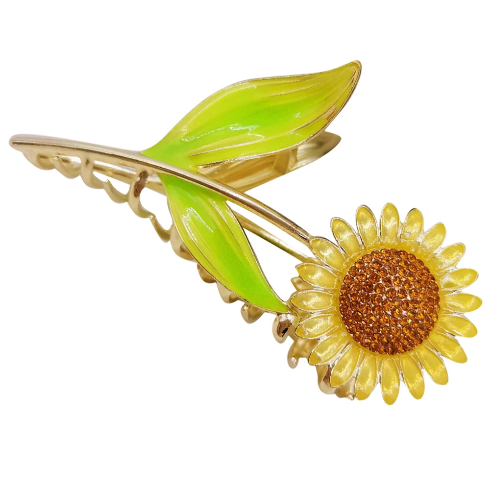 

Sunflower Claw Clip Alloy Sturdy Durable Lightweight Hairpin Women Flower Clips Decorative Jaw Thick Hair Styling Tools