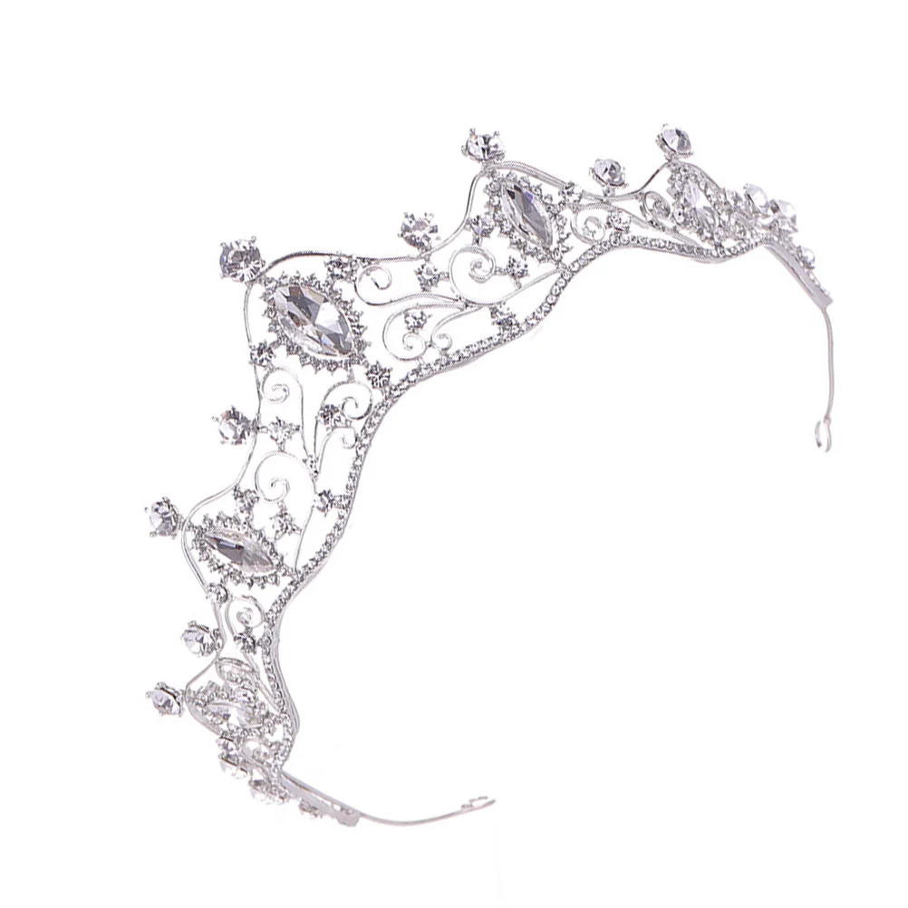 

Princess Crown Headband Girls Hair Accessories Wedding Birthday Silver Zinc Alloy Durable Practical Long Use Easy Wear Stunning