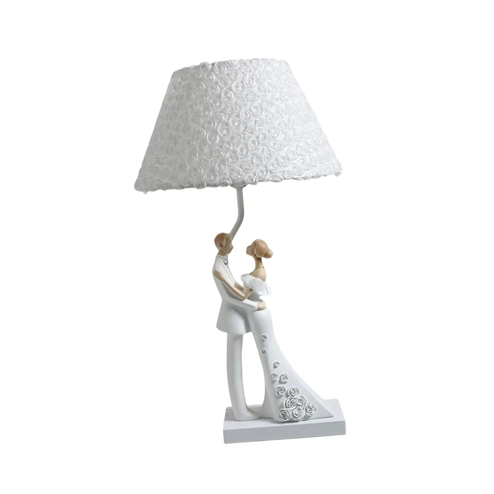 Resin Lovers Couple Ornament Bedroom Table Lamp USB Light Lightweight Overall Height 55cm