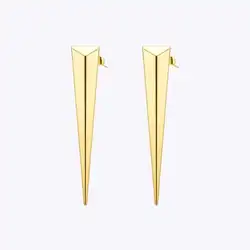 Enfashion Punk Triangle Long Earring Ear Studs Rose Gold color Dangle Earrings Stainless Steel Drop Earrings For Women Jewelry