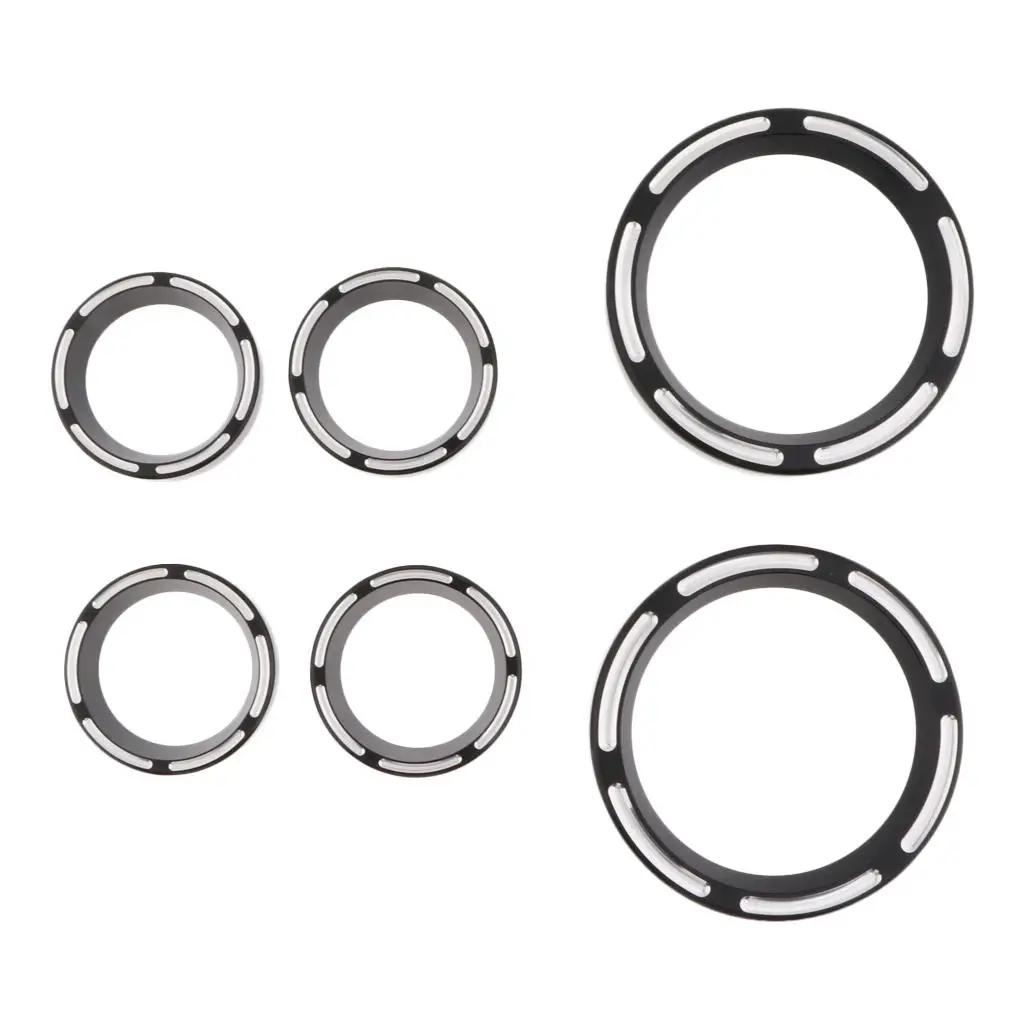 Pack of 6 Motorcycle Instrument Guard Cover Gauge Burst Bezel Kit for Electra 1996-2013