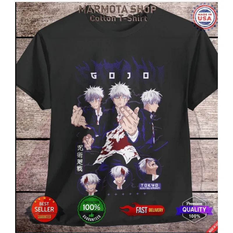 

Gojo Satoru Jujutsu Kaisen T-shirt Sukuna Anime Japanese T-shirt Manga JJK -printed Casual Daily Outfits for Both Men and Women