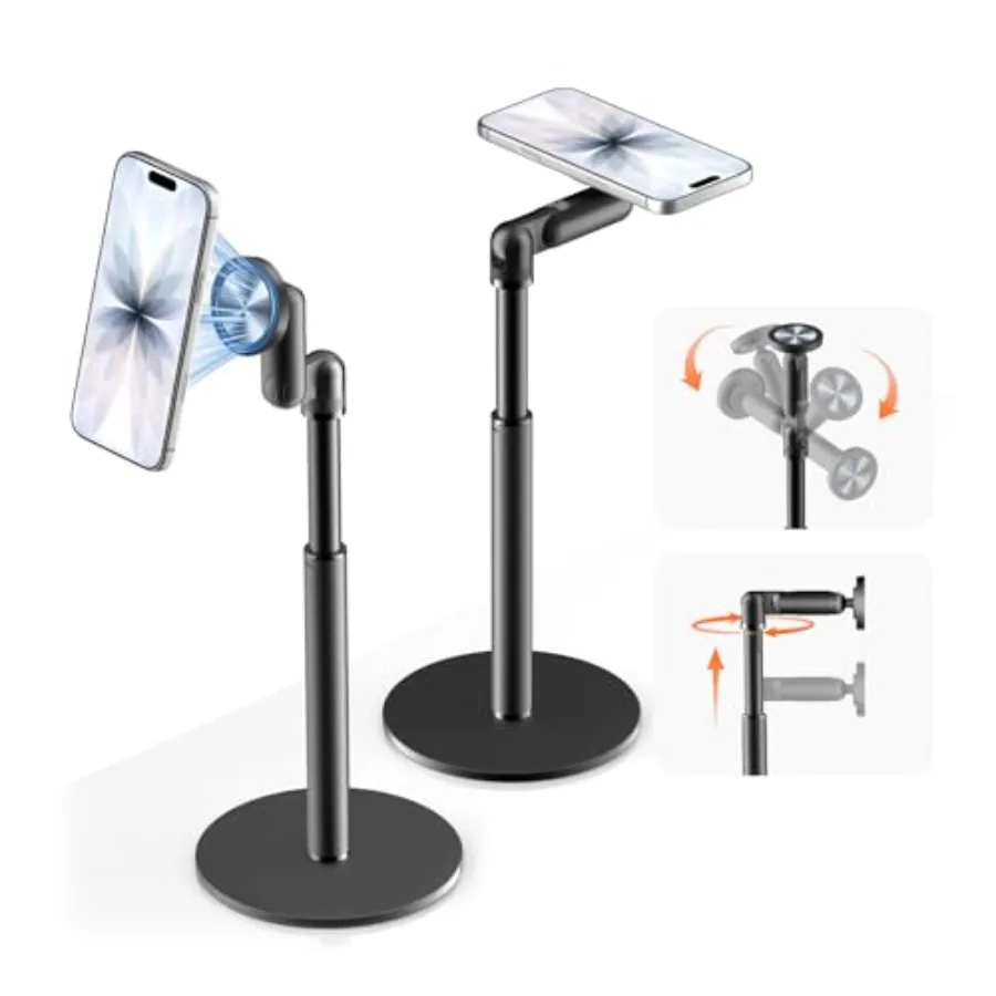 

360 Rotating Magnetic Phone Stand for MagSafe 2 in 1 Adjustable Tablet Stand Cell Phone Stand Aluminum Phone Holder for Desk Co