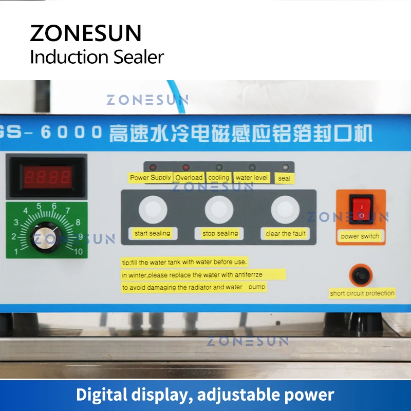 ZONESUN Induction Aluminum Foil Bottle Sealing Machine Pointed Tip Top Plastic Lid Bottle Cap Sealer Production Line ZS-FK6000