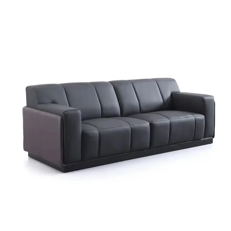 

Elegant Leather Sofa Set for Living Room and Office, Perfect for Conference and Negotiation Spaces