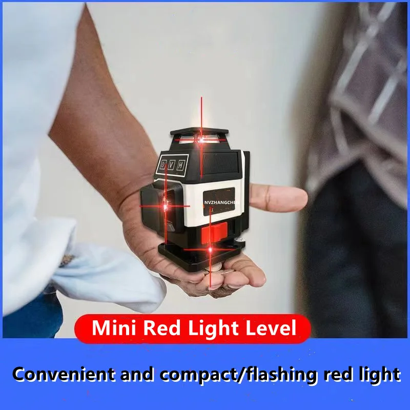 Imagem -02 - Mini Nível de Laser 3d 4d 12 16 Linhas Vermelhas 360 Autonivelante Horizontal Vertical com Controle Remoto Feixes Vermelhos Nível de Laser