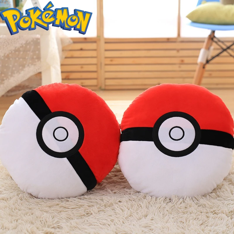 

Pokemon Animation Poke Ball Soft Pillow Cartoon Sofa Cushion Room Decoration Doll Model Children's Plush Toy Christmas Gift