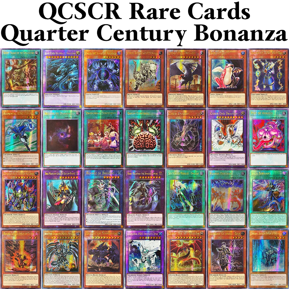 

YuGiOh! Quarter Century Bonanza series Rare QCR Game cards Pot of Avarice Elemental HERO Stratos Sky Striker Mobilize - Engage!