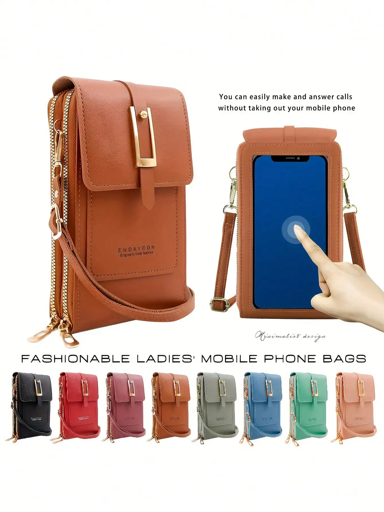 

Multi-Functional Women's Wallet, Touch Screen Phone Wallet, Mini Flip Cover Crossbody Bag, Multi-Functional Fashion Wallet With