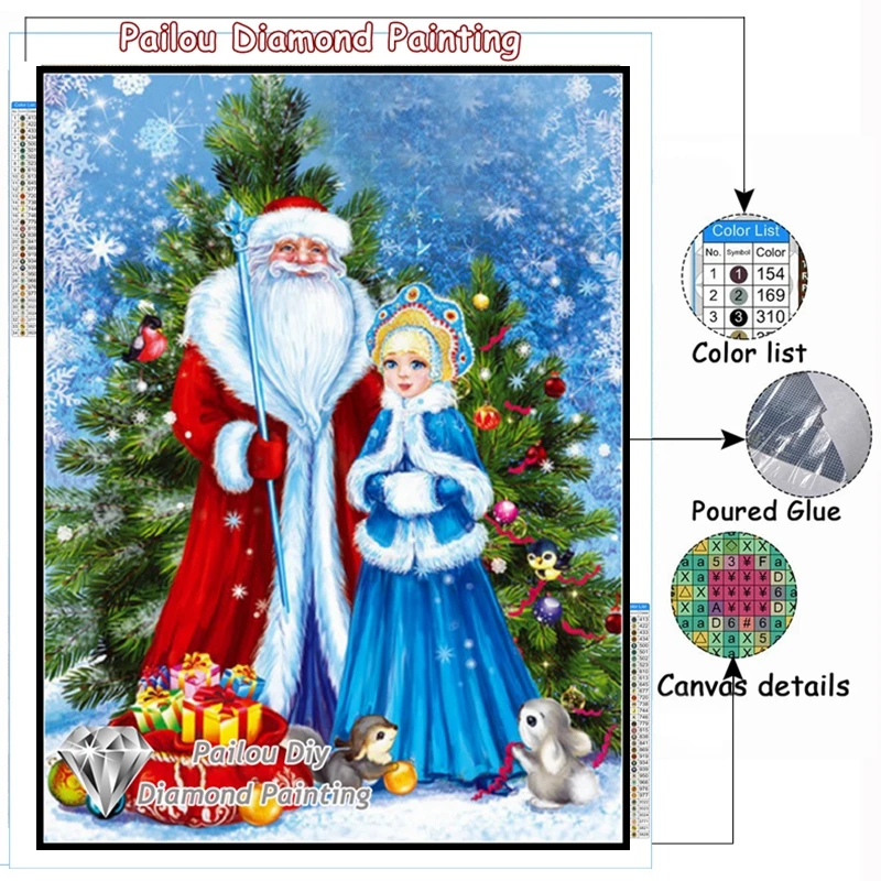 Santa Claus Magic Bag Gift 5d Diamond Painting Art Christmas North Pole Delivery Winter Landscape Mosaic Cross Stitch Home Decor