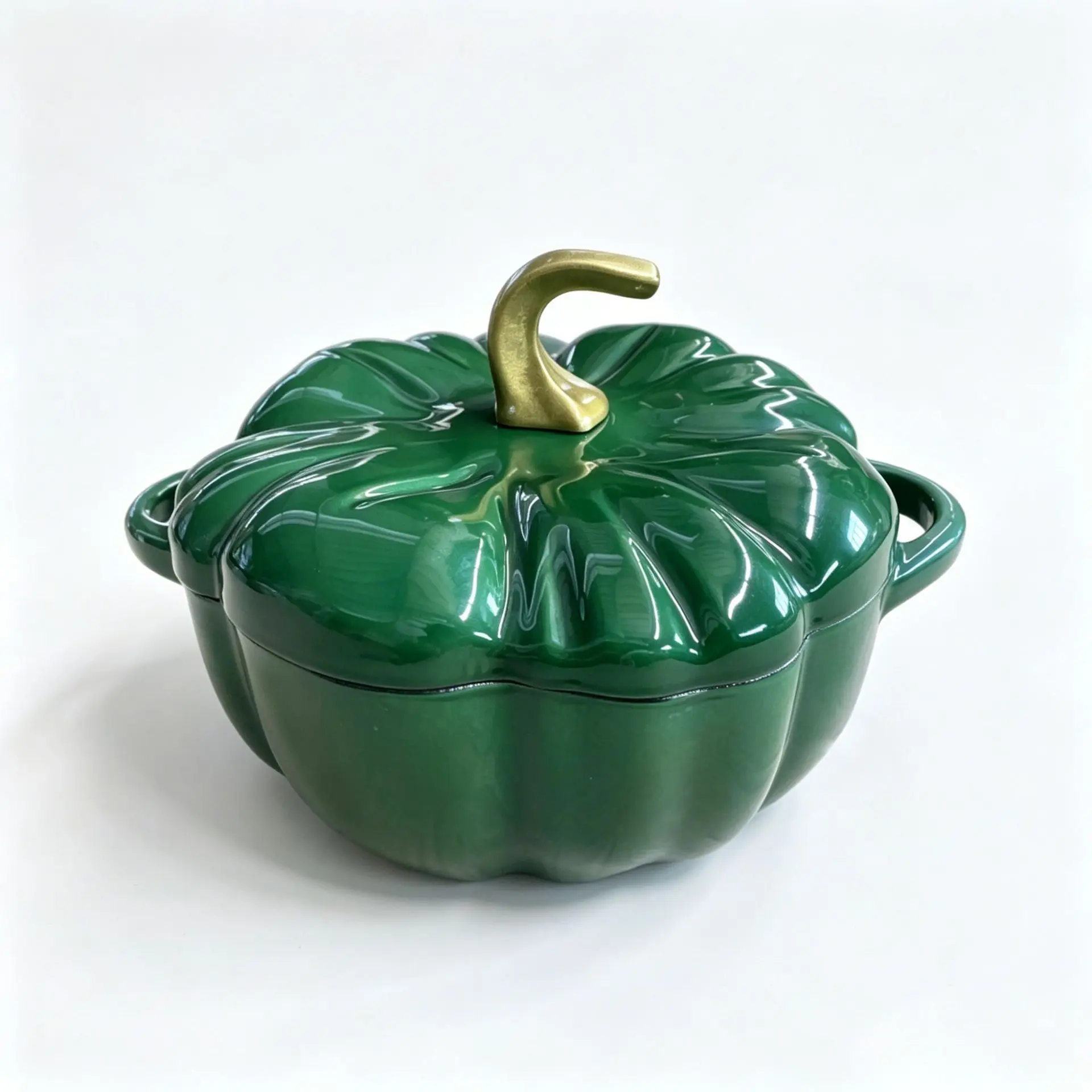 Pumpkin Shaped Enameled Cast Iron Dutch Oven with Lid Soup Sauce Pot Induction Compatible Home Kitchen Cooking