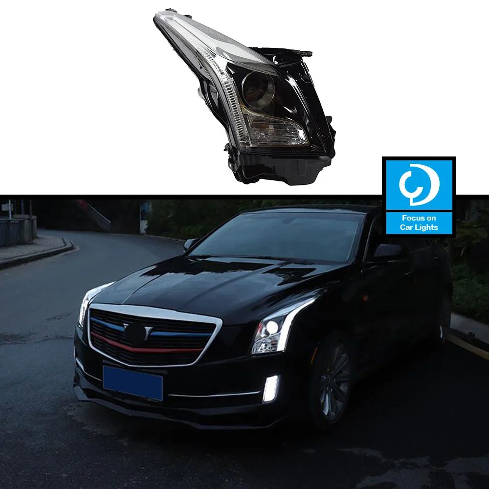 

Передняя Автомобильная фара для Cadillac ATS-L ATS L светодиодный, фара для стайлинга, динамический поворотный сигнал, автомобильные аксессуары в сборе, 2 шт.