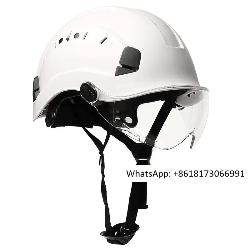 Darlingwell anti smashing construction site safety helmet with protective goggles, breathable rescue helmet printing