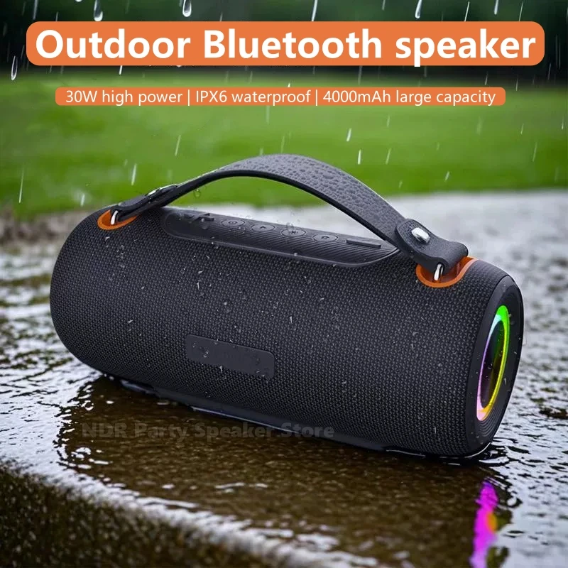 

Professional 30W HiFi RGB Light New Black Music Box IPX6 Waterproof Wireless Bluetooth Speakers for Outdoor Camping Subwoofer