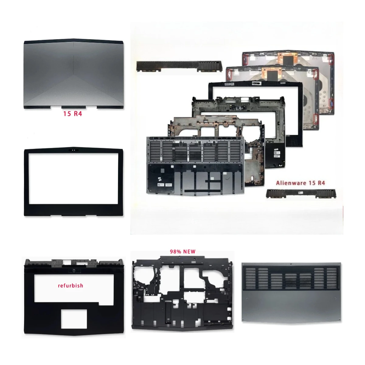 Genuine suitable for Alienware 15 R3 R4 P69F laptop: LCD top cover, screen frame, palm rest, bottom shield, hinge, air vent