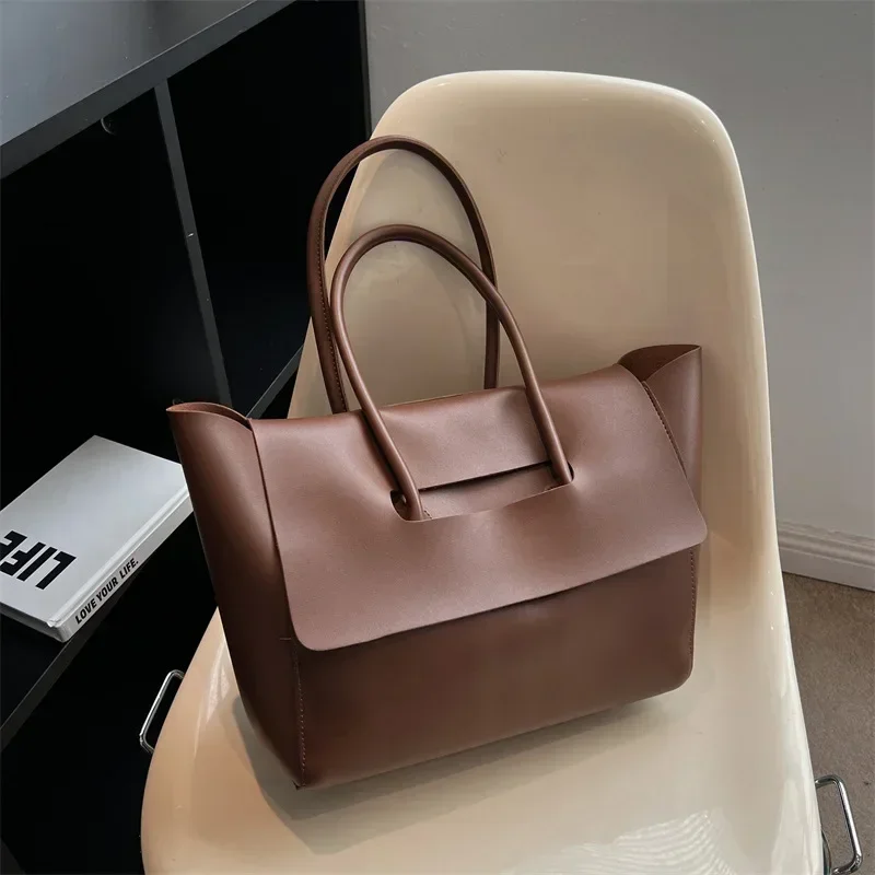 Fashion Women Shoulder Bags 2023 New Large Capacity Handbags Simple Retro Tote Bags Solid Color Famous Brand High Quality Bags