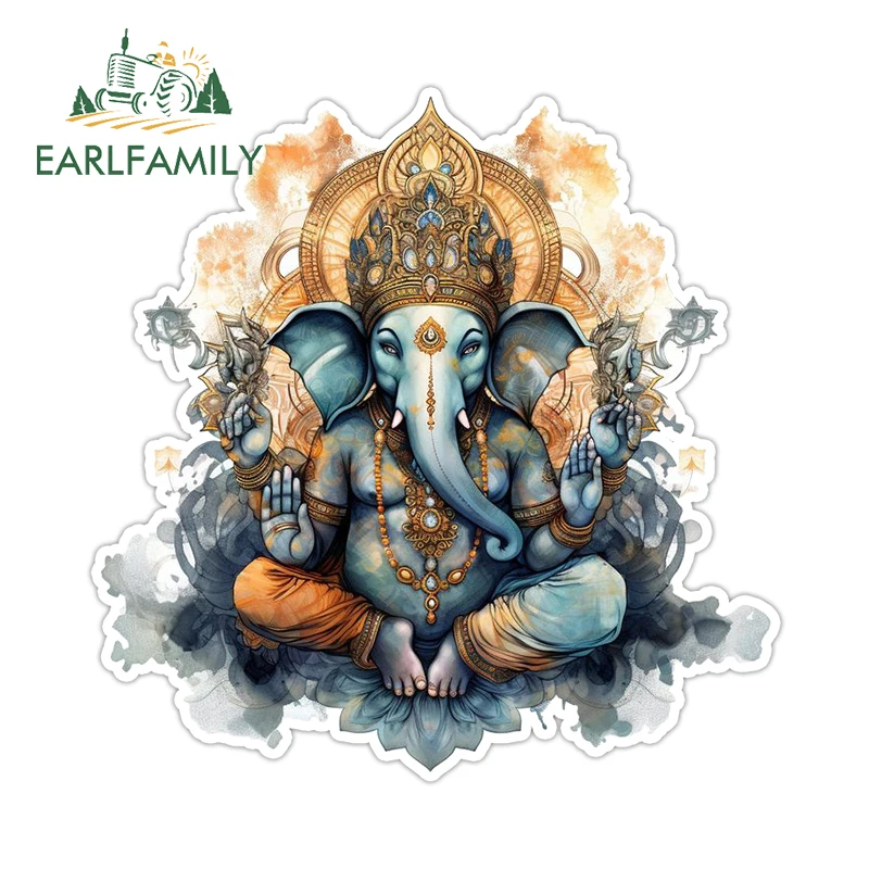 

EARLFAMILY Mysterious Ganesha Cool Car Stickers Wonderful Camper Refrigerator Decals Interesting Scratch-Proof Car Door Gadget