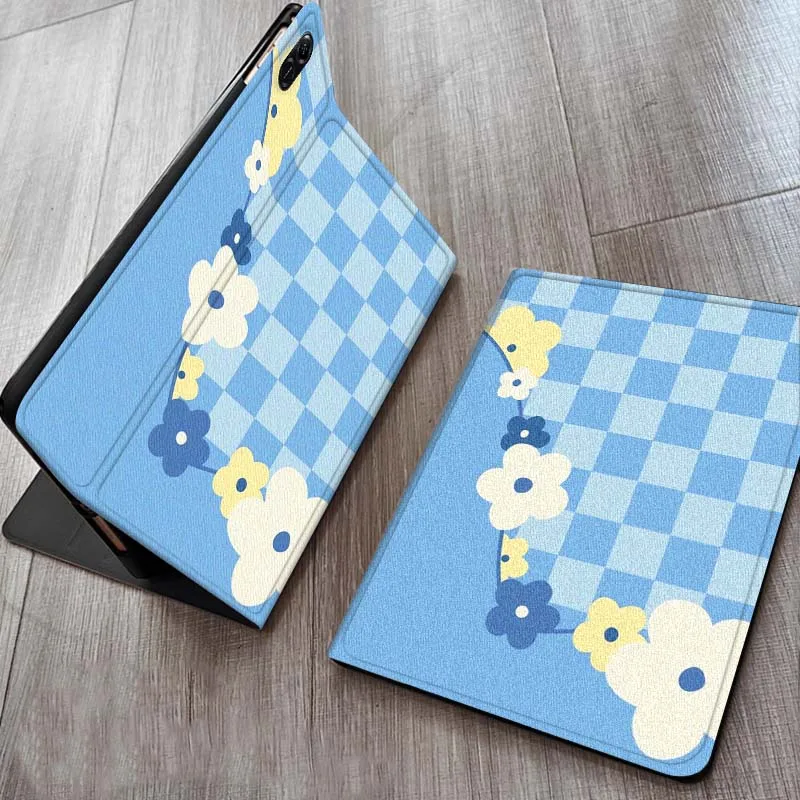 

Blue Checkered Art Pattern For Huawei MediaPad M5 T5 M6 SE C5e 11 12 X 2 Lite Pro Air S 12.2 Inch 5G Tablet Case