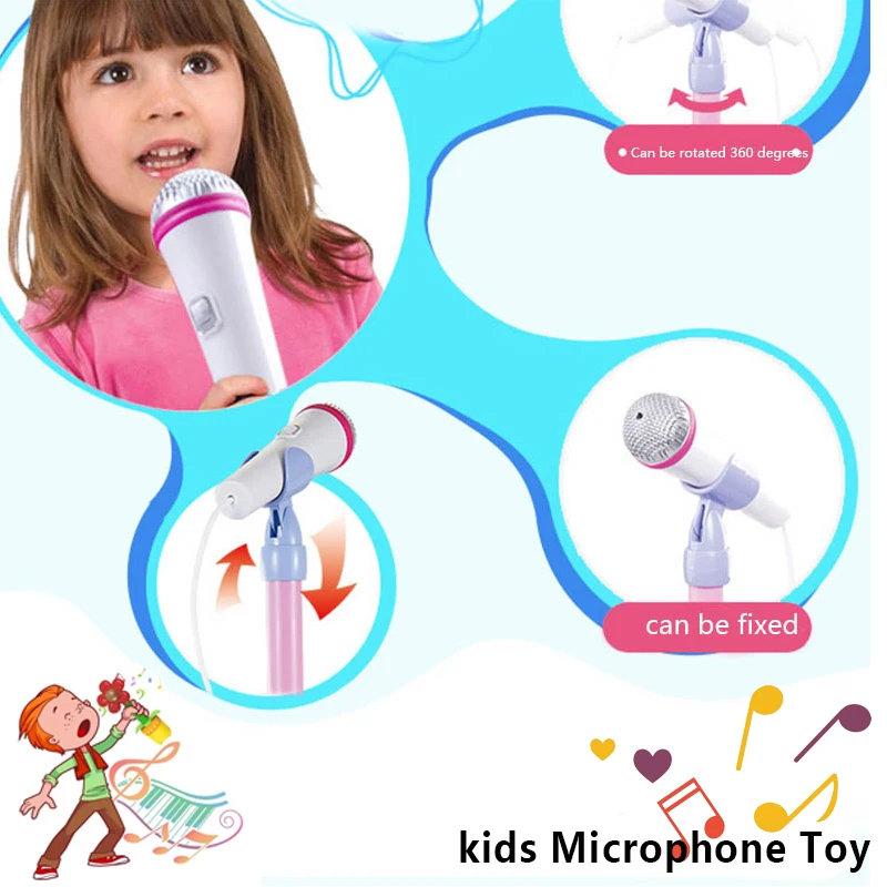 Kinder Mikrofon Musikinstrument Spielzeug mit Ständer LED Licht Karaoke Halterung Gehirn Training Bildung Spielzeug Geschenk für Junge Mädchen