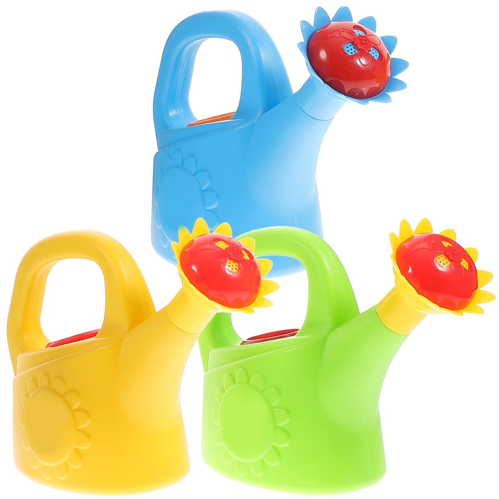 3 Pcs Chicken Watering Can Multi-function Bath Toy Kids Shower Mini Beach for Plaything Supply Plastic Tree