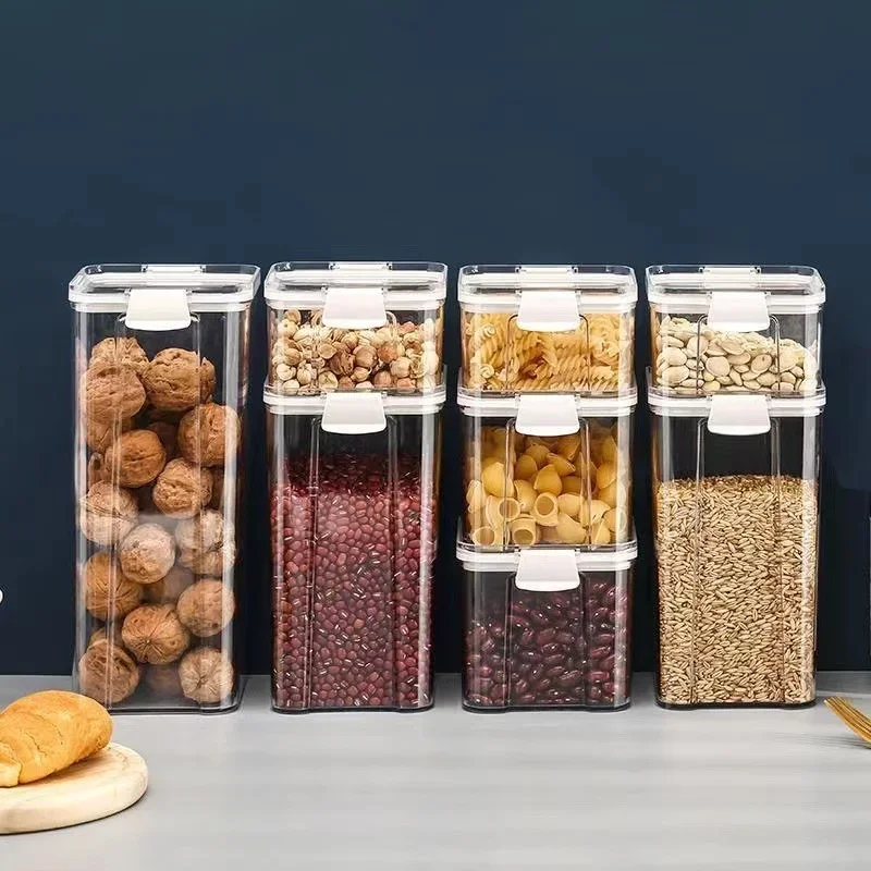 Sealed Plastic Food Storage Box Drying Jar with Lid Refrigerator Storage Tank Container Candy Household Goods Kitchen Organizer
