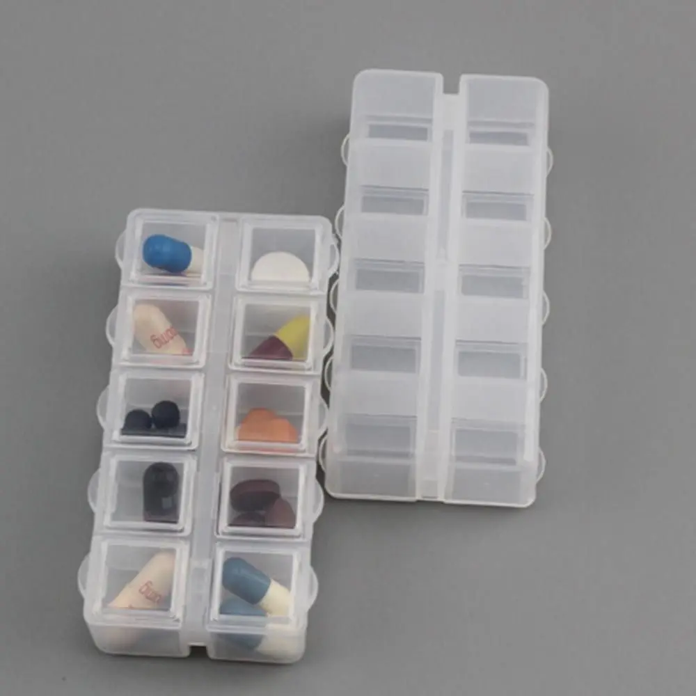 

Fishing Tackles Transparent Bead Organizer Plastic Rectangle 10 Grid Square Box Pink Transparent Jewelry Box Storage